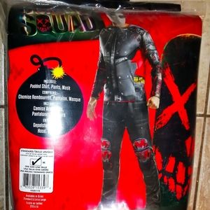 Suicide Squad Deadshot Adult Costume Standard Size Padded Top, pant and mask NEW
